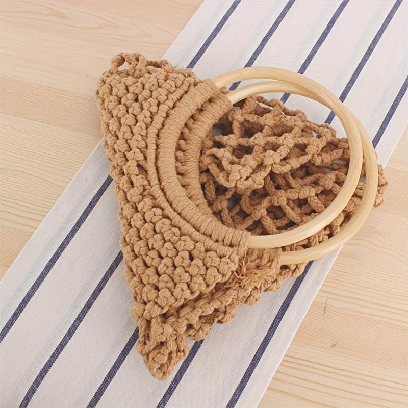 Straw Hollow Handbag Lightweight Large Capacity Satchel Bag