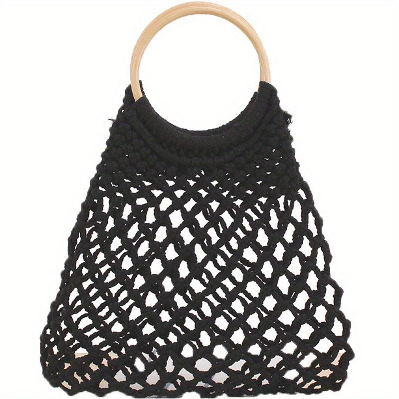 Straw Hollow Handbag Lightweight Large Capacity Satchel Bag