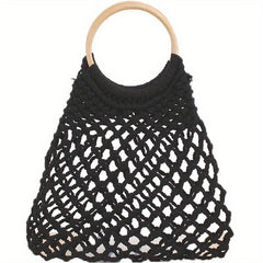 Straw Hollow Handbag Lightweight Large Capacity Satchel Bag