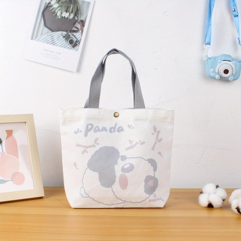 Cartoon Animal Pattern Handbag Canvas Gift Bag for Work & School