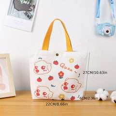 Cartoon Animal Pattern Handbag Canvas Gift Bag for Work & School