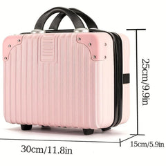 Portable Versatile Cosmetic Handbag Lightweight Travel Storage Box Pink