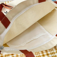 Cartoon Large Capacity Canvas Tote Bag Lightweight Shoulder Bag