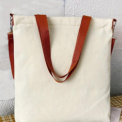 Cartoon Large Capacity Canvas Tote Bag Lightweight Shoulder Bag