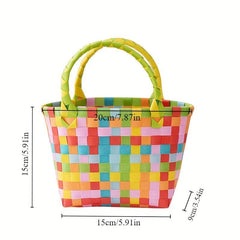 Mini Candy Plaid Handbag Lightweight Satchel Bag