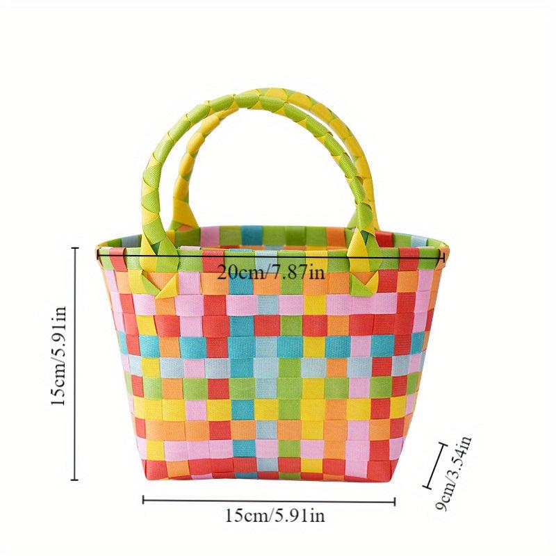 Mini Candy Plaid Handbag Lightweight Satchel Bag