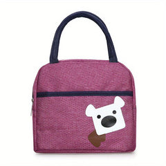 Bear Pattern Lunch Box Bag Nylon Mommy Bag Portable Handbag