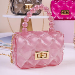 Argyle Embossed Shoulder Bag Chain Crossbody Coin Purse