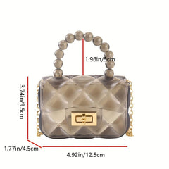 Argyle Embossed Shoulder Bag Chain Crossbody Coin Purse