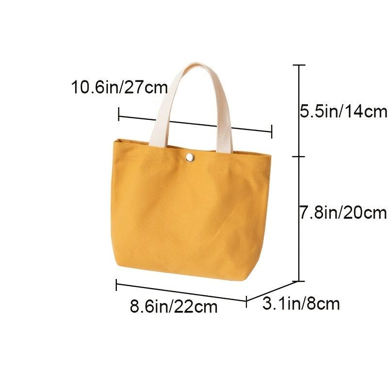 Portable Canvas Lunch Bag with Top Handle for Work & School