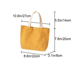 Portable Canvas Lunch Bag with Top Handle for Work & School