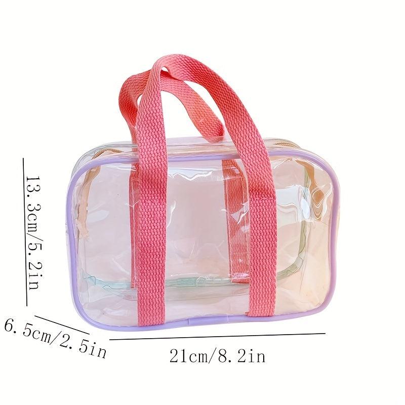 Clear PVC Jelly Handbags Waterproof Travel Cosmetic Bag Portable