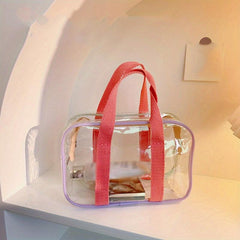 Clear PVC Jelly Handbags Waterproof Travel Cosmetic Bag Portable