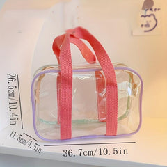 Clear PVC Jelly Handbags Waterproof Travel Cosmetic Bag Portable