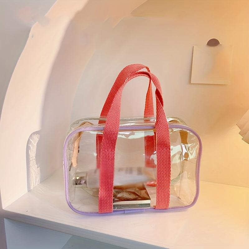 Clear PVC Jelly Handbags Waterproof Travel Cosmetic Bag Portable