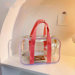 Clear PVC Jelly Handbags Waterproof Travel Cosmetic Bag Portable