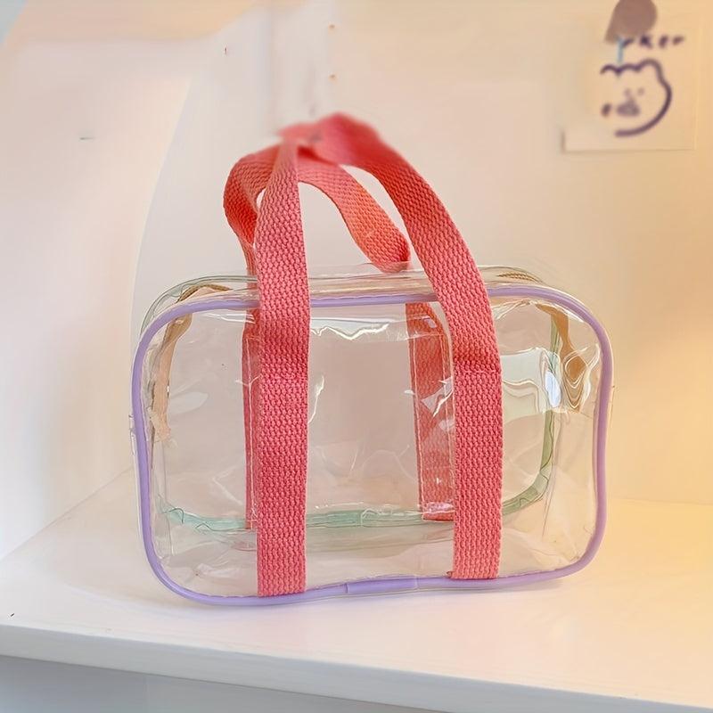 Clear PVC Jelly Handbags Waterproof Travel Cosmetic Bag Portable