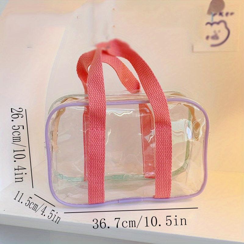 Clear PVC Jelly Handbags Waterproof Travel Cosmetic Bag Portable
