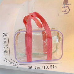 Clear PVC Jelly Handbags Waterproof Travel Cosmetic Bag Portable