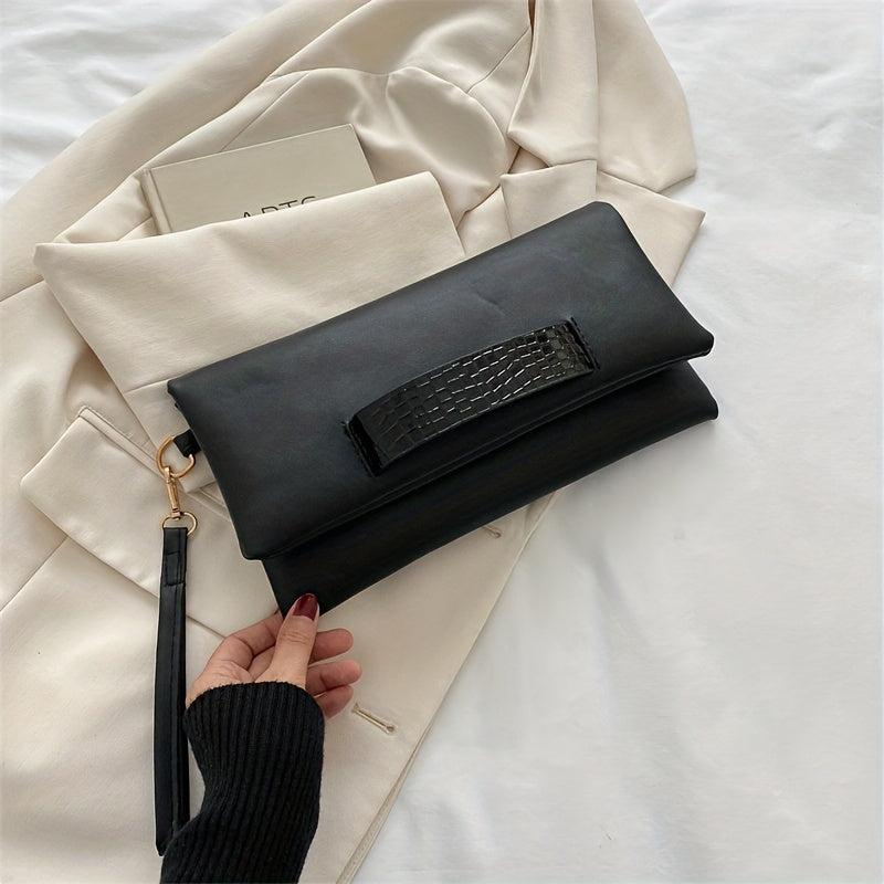 Crocodile Zipper Wristlet Clutch Bag Faux Leather Purse