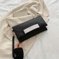 Crocodile Zipper Wristlet Clutch Bag Faux Leather Purse