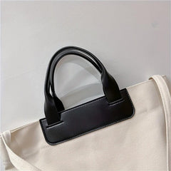Plush Letter Graphic Handbag Canvas Tote Bag Shopping Bag