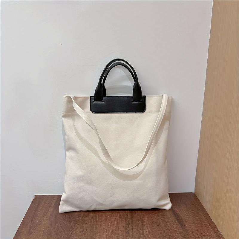 Plush Letter Graphic Handbag Canvas Tote Bag Shopping Bag