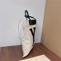 Plush Letter Graphic Handbag Canvas Tote Bag Shopping Bag