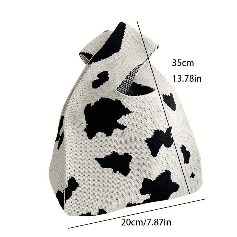 Pattern Block Knot Handbag Japanese Style Lightweight Portable