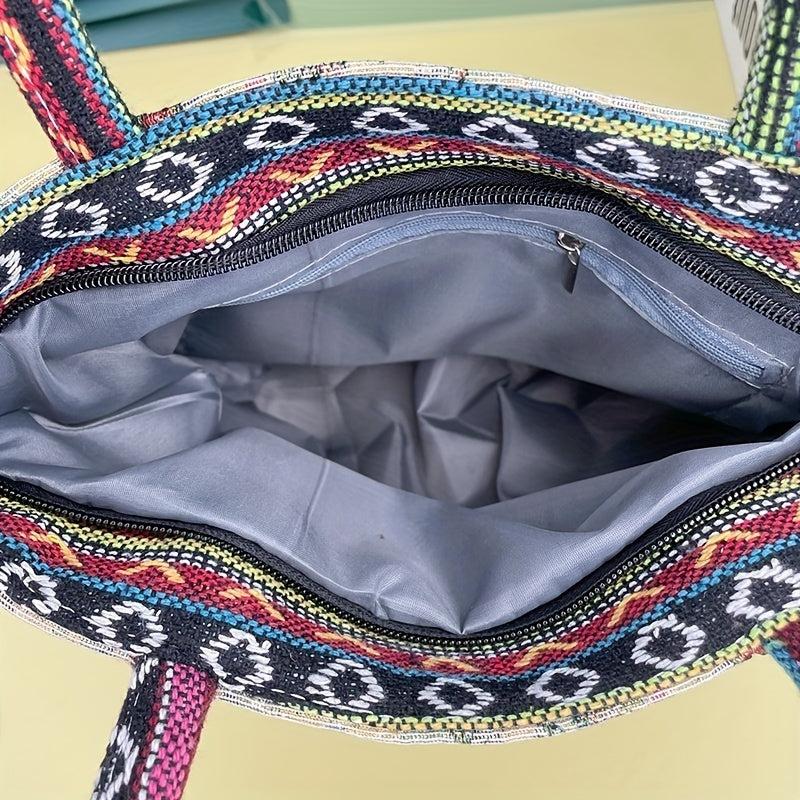 Bohemian Flower & Bird Embroidered Satchel Bag