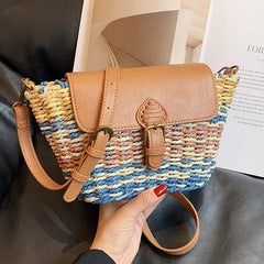 Straw Woven Beach Bag Rattan Crossbody Boho Shoulder Bag