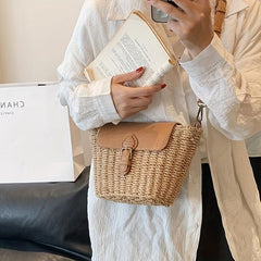 Straw Woven Beach Bag Rattan Crossbody Boho Shoulder Bag