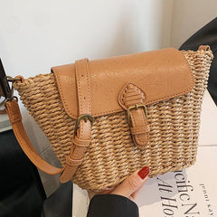 Straw Woven Beach Bag Rattan Crossbody Boho Shoulder Bag