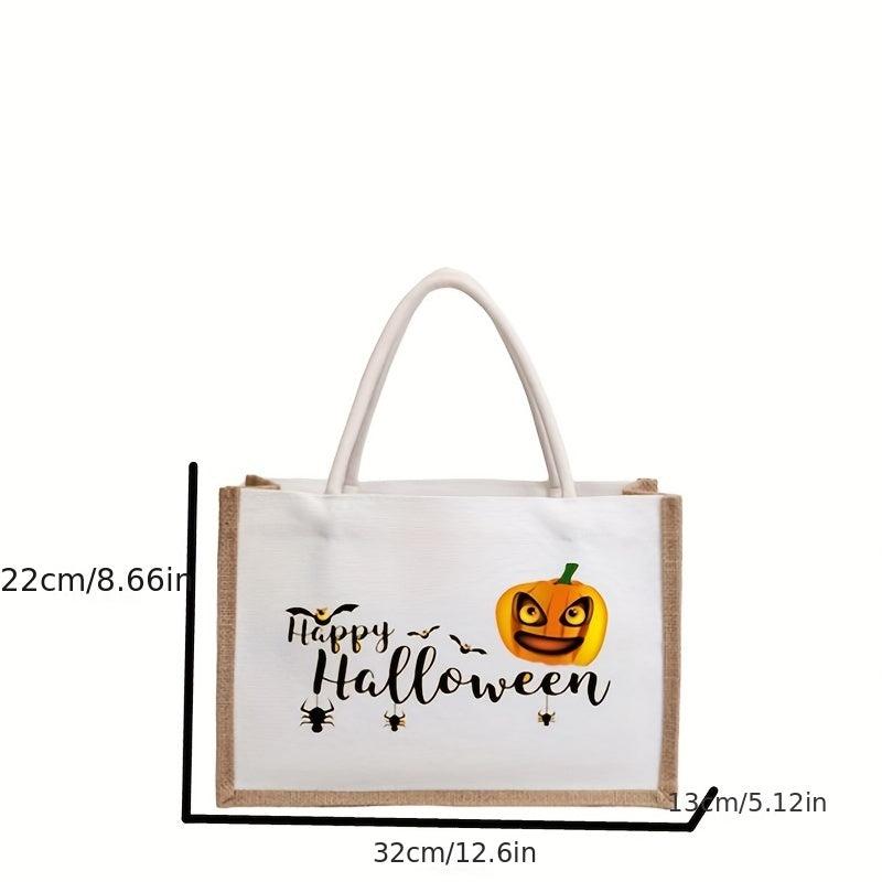 Halloween Pumpkin Tote Bag Lightweight Shoulder Shopping Bag