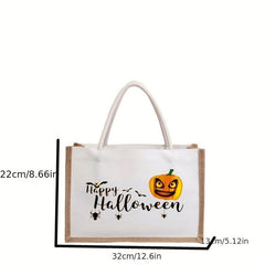 Halloween Pumpkin Tote Bag Lightweight Shoulder Shopping Bag