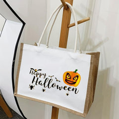 Halloween Pumpkin Tote Bag Lightweight Shoulder Shopping Bag