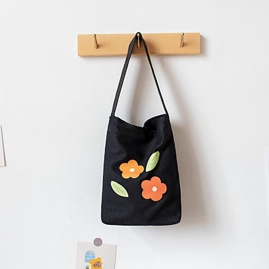 Floral Pattern Canvas Handbag Work & Shopping Shoulder Bag Tote Bag