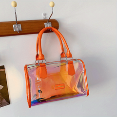 Clear Laser Handbag Set Holographic Boston Satchel Purse With Inner Pouch