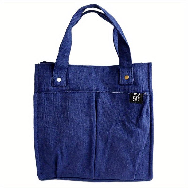 Canvas Handbag Foldable Double Handle Casual Bag