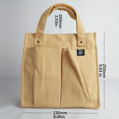 Canvas Handbag Foldable Double Handle Casual Bag