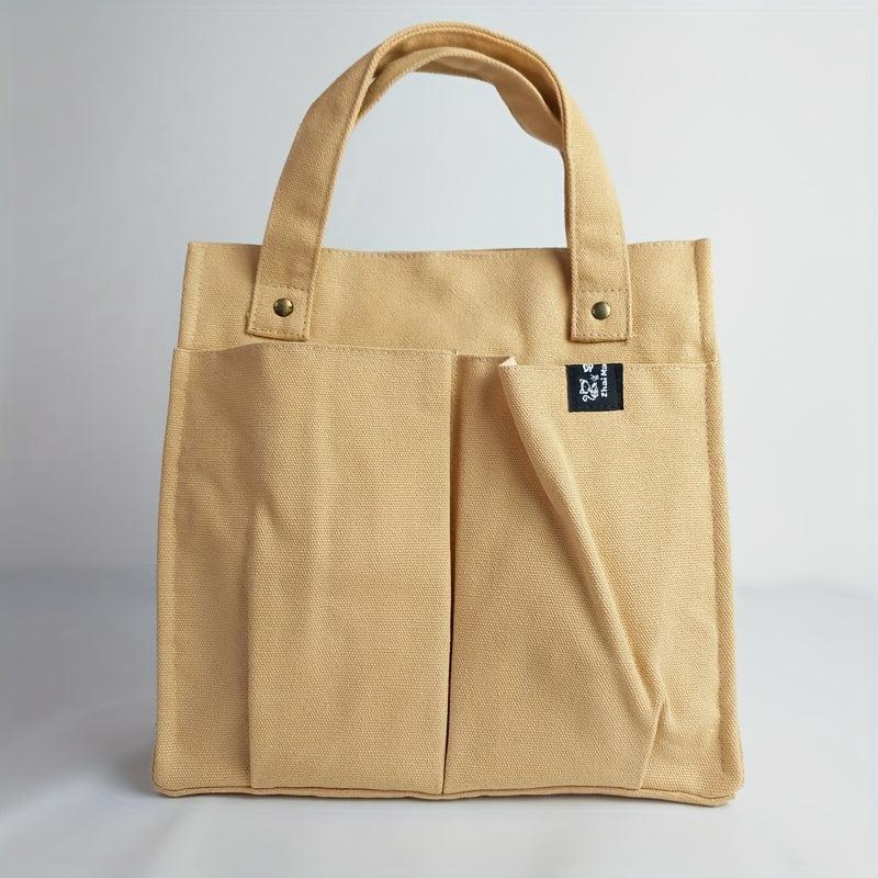 Canvas Handbag Foldable Double Handle Casual Bag