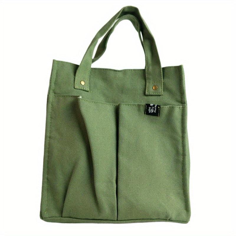 Canvas Handbag Foldable Double Handle Casual Bag