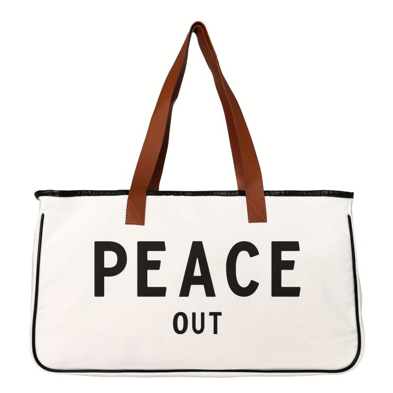 Large Capacity Letter Print Tote Bag Lightweight Versatile Storage Beach Bag