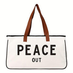 Large Capacity Letter Print Tote Bag Lightweight Versatile Storage Beach Bag