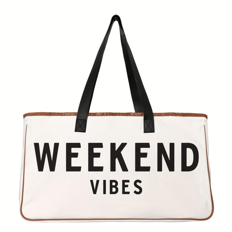 Large Capacity Letter Print Tote Bag Lightweight Versatile Storage Beach Bag