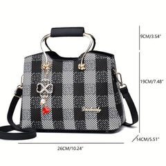 Leaf Faux Pearl Pendant Shoulder Bag Large Capacity Tote Handbag
