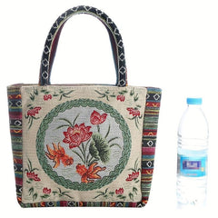 Bohemian Flowers Pattern Bag Vintage Embroidery Satchel Handbag