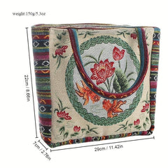Bohemian Flowers Pattern Bag Vintage Embroidery Satchel Handbag