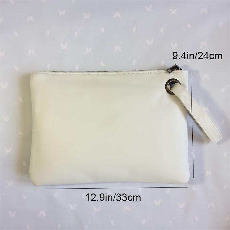 Square Clutch Bag Large Capacity Zipper Purse With Wristlet