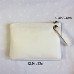 Square Clutch Bag Large Capacity Zipper Purse With Wristlet